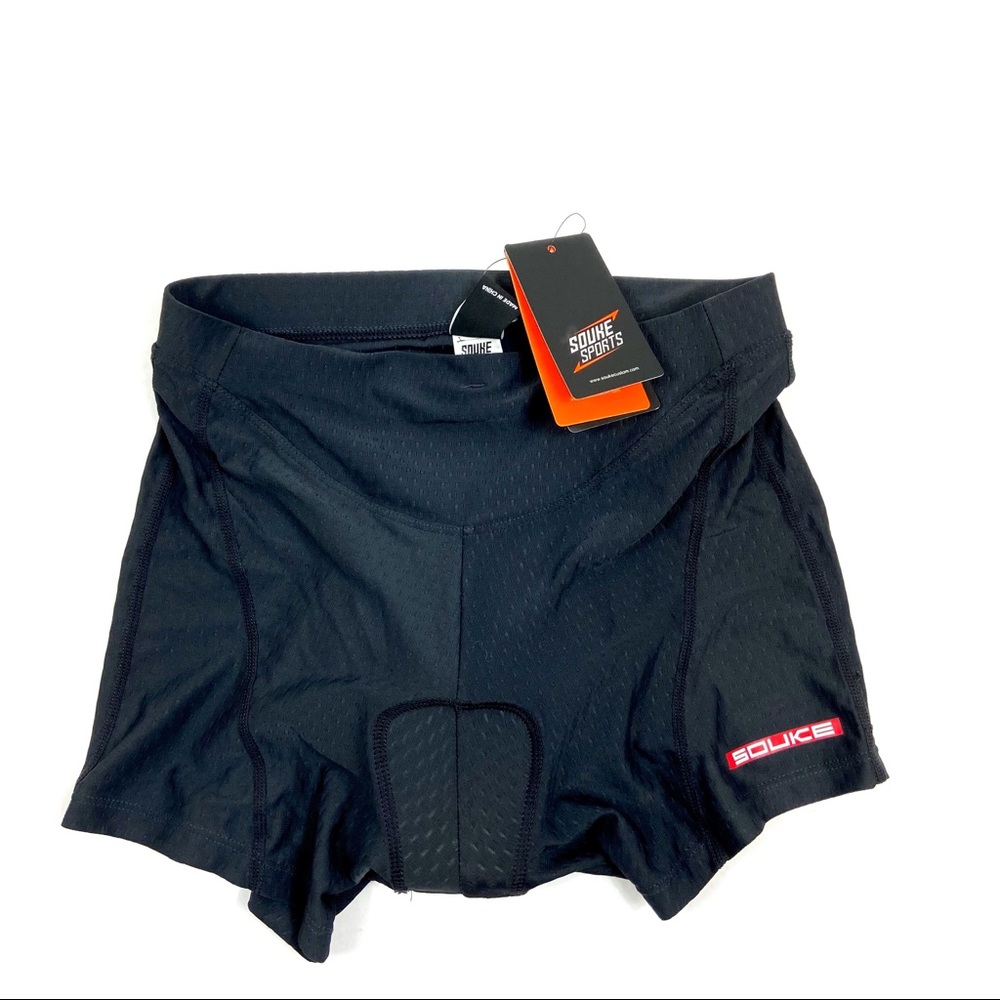 Souke Sports 3-D Padded Black/DarkGrey Cycling Shorts Small